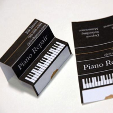 gevouwen visitekaartjes piano